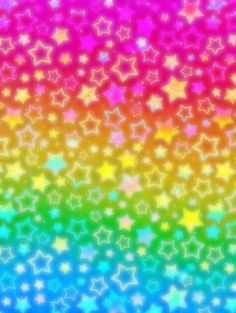 an abstract rainbow background with stars in the middle and one star at the top, as well as on the bottom