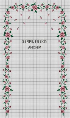 a cross stitch pattern with roses on it