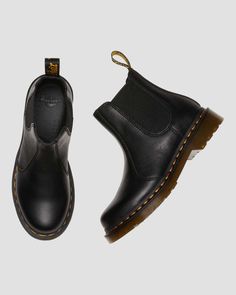 2976 Women's Leather Chelsea Boots in Black | Dr. Martens 2976 Chelsea Boots, Black Dr Martens, Shoe Brushes, Black Chelsea Boots, Leather Chelsea Boots, Goodyear Welt, Designer Boots, Easy Wear, Over 50