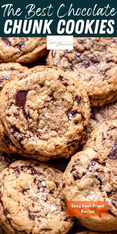 the best chocolate chunk cookies are made with only 3 ingredients and they're so good to eat