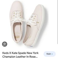 Brand New And Never Worn. Comes With 3 Differed Pairs Of Shoelaces. Kate Spade White Low-top Sneakers, Kate Spade White Sneakers For Spring, Kate Spade Casual Sneakers For Spring, White Kate Spade Sneakers For Spring, Kate Spade Casual Spring Sneakers, Kate Spade Keds, Sneakers Pink, Kate Spade Shoes, Pink Leather