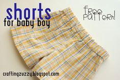 shorts for baby boy with free pattern on the front and bottom, from craftinguzy blog