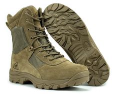 PRICES MAY VARY. Features a combination of leather and ballistic nylon - Padded collar Contrast stitching detail Breathable mesh lining Removable shock absorbent insoles for your convenience Slip-Resistant rubber outer sole for grip Ryno Gear CoolMax Tactical Combat Work Utility Men's Military Boots are made from leather and ballistic nylon, providing the perfect blend of comfort and durability. The interior of the boots is featured with a removable shock absorbent insole for your convenience an Urban Tactical Gear, Mens Military Boots, Military Tactical Boots, Work Gear, Military Tactical, Tactical Boots, Military Gear, Military Boots, Cycling Workout