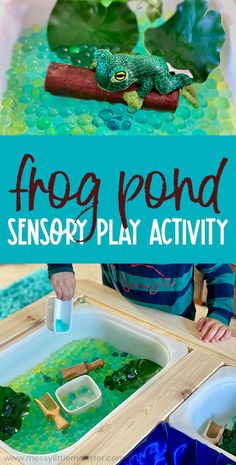 a frog pond activity for toddlers to play with