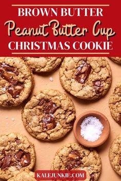 brown butter peanut butter cup christmas cookie