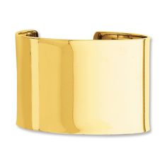 Make a statement every time you wear it - this 14K yellow gold cuff bracelet commands attention. The cuff is 47mm in width and has a high-polish finish. Modern Yellow Gold Cuff Bracelet With Shiny Finish, Luxury Gold Bracelet With Open Band, Luxury Yellow Gold Cuff Bangle, Luxury Gold Open Cuff Bangle, Modern Shiny Yellow Gold Cuff Bracelet, Luxury Gold Open Band Bracelet, Modern Gold-tone Bangle With Polished Finish, Modern Gold-tone Bangle For Formal Occasions, Gold Open Band Bangle For Formal Occasions