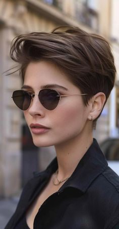 New Haircuts 2024, Pixie Haircut 2024 Trends Women, Short Womens Hair, Hairstyle Short Women, Pixie Haircut With Undercut, Woman Short Haircut, Classic Pixie Haircut, Woman Short Hair, Hairstyle Pixie