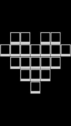 a black and white photo with squares in the middle on a black background that appears to be made out of paper