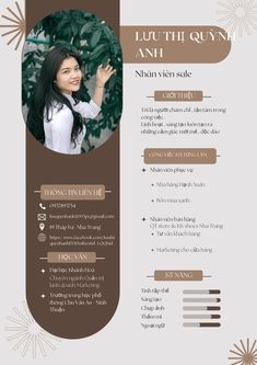 a professional cvn resume with an image of a woman in white shirt and brown background