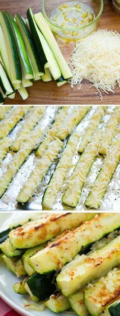 an image of food that is being cooked in the oven and then cut into wedges