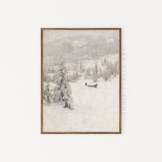 Printable Vintage Art Winter Landscape Print Vintage Fine Art Vintage Christmas Nordic Farmhouse Vertical Art Printable Instant Download - Etsy Printable Vintage Art, Art Winter, Holiday Prints, Vintage Winter, Print Frame, Vintage Printables, Vintage Artwork, Winter Landscape, Landscape Prints