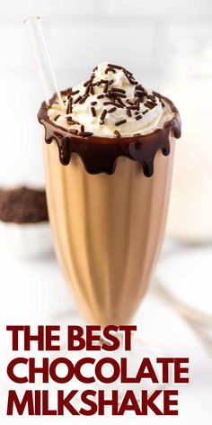 the best chocolate milkshake recipe is made with only 3 ingredients and it's ready to be eaten