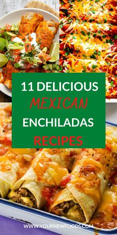 mexican enchiladas recipe collage with text overlay