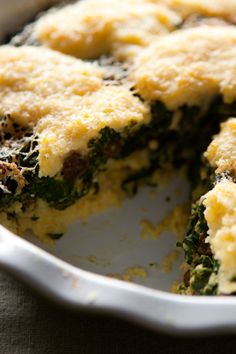 a close up of food in a pan on a table