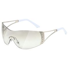 PRICES MAY VARY. Y2K Sunglasses : The TIANYESY Y2K sunglasses have an one piece and flat top design that wraps the eye in all directions,A variety of lens colors can go with different outfits in a daily fashion is a must-have accessory for y2k. Sample size: 147 (5.79) in overall width, 20 (0.79) in bridge, 82 (3.23) in width, 50 (1.97) in height, 133 (5.24) in leg All dimensions may have errors due to different measurement starting points. Please look carefully at the pictures These 2000s sungla Silver Rimless Shield Sunglasses With Uva Protection, Silver Rimless Anti-reflective Shield Sunglasses, White Polycarbonate Shield Sunglasses For Summer, Rimless Clear Shield Sunglasses For Summer, Clear Rimless Shield Sunglasses For Summer, Trendy White Shield Sunglasses With Glass Lenses, Trendy White Shield Sunglasses With Glass, White Rimless Sunglasses For Summer, Trendy White Shield Sunglasses