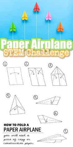 how to fold a paper airplane that looks like it has four different colors and shapes