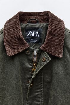 WAXED JACKET Zara Brand Clothes, Waxed Jacket, Barn Jacket, Jacket Collar, Spring Jacket, Canvas Jacket, Neue Outfits, Womens Jackets, Wax Jackets