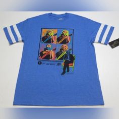 Jerry Garcia + Andy Warhol 1978 Egypt Retro Ringer T-Shirt. Blue & White. Brand New With Tags. 50% Cotton, 50% Polyester. Size Small 17.5 Inches From Pit To Pit 27.5 Inches From Neck Seam To Bottom. Tropical Print Top, G Star Men, Music Shirts, Paris Shirt, Carhartt Shirts, Jerry Garcia, Drawstring Waist Shorts, Champion Shirt, Ringer Tee