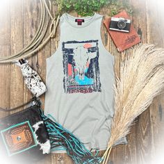 Outlaw Nation Tank Top Shirt Dress | Punchy Cactus | Western Boutique | Tank Top Dress | Western Dress | NFR | Rodeo | Graphic Tee Dress | Nfr Rodeo, Tan Stone, Cactus Western, Dress Western, Western Boutique, Western Graphic Tees, Western Dress, Average Person, Western Outfits Women