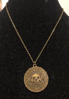 Pendant measures 1.5 inches in length Measures 1.5 inches in width It is bronze in color Necklace measures 18 inches long Pirate Necklace Aesthetic, Pirate Jewelry Aesthetic, Pirate Necklace, Pirate Jewelry, Avengers Outfits, Pirate Halloween Costumes, Thrift Inspo, Pirate Halloween, Pirate Woman