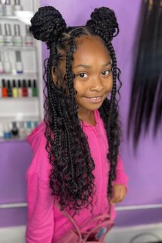 Kids Hairstyles Girls Braids, Braid Hairstyles For A Wedding, Hair Style For Black Kids Girl, Braiding Hair Styles For Kids, Kid Box Braid Styles, Braids For 10yr, Cute Braided Hairstyles For Kids Valentines Day, Girls Box Braids Black Kids