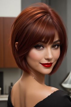 hair color ideas | Splendid Dark Red Hair Color Ideas Dark Red Hair Color Ideas, Hair Color For Brown Skin, Hair Color For Dark Skin, Red Hair Color Ideas, Dark Red Hair Color, Bob Hair Color, Shaggy Short Hair, Layered Haircuts For Medium Hair, Dark Red Hair