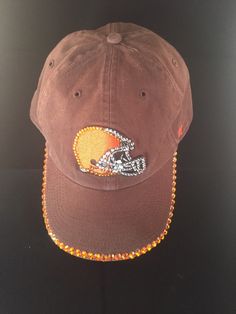 A personal favorite from my Etsy shop https://www.etsy.com/listing/222840288/cleveland-browns-blinged-hat Custom Rhinestone, Brown Hats, College Team, Sport Hat, Cleveland Browns, Cleveland, Caps Hats, Accessories Hats, Baseball Hats