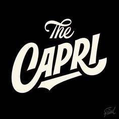 the capri logo on a black background with white lettering that reads'the capril '