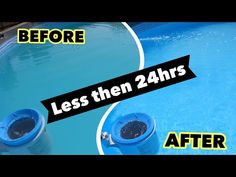 an above ground swimming pool that has been cleaned and is being used to clean the water