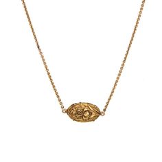 This is part of Chairish’s Fine Jewelry assortment.  Stylish and finely detailed antique Art Nouveau watch chain necklace crafted in 14k yellow gold (circa 1900s to 1910s).    Originally a watch chain, the floral embossed and turquoise set ornament is a unique feature of the chain. Measuring 16 1/2 inches the chain sits nicely as a choker style at the nape of the neck. We recently added an 8mm ring that clips to the dog clasp and allow charms or pendants to be added to the chain to create your own unique look.    The necklace is in good condition with patina evident. Note: previous repair evident to the chain.   Particulars:  Weight: 8 grams  Stones:  N/A  Size & Measurements: The necklace measures 16 1/2 inches in length. The turquoise ornament measures 3/4 x 1/2 inch.    Metal & Hallmark Vintage 14k Gold Necklace With Adjustable Chain, Victorian 14k Gold Engraved Necklace, Victorian 14k Rose Gold Necklace, Antique Bronze Flower Pendant Necklace, Elegant Antique Gold Ceremonial Necklace, Antique Engraved Rose Gold Necklace, Heirloom Filigree Necklaces For Ceremonial Occasion, Heirloom Yellow Gold Necklace For Ceremonial Occasions, Heirloom Filigree Ceremonial Necklaces