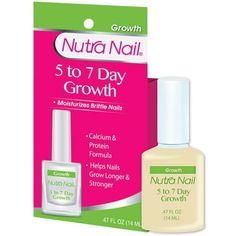 Make strong and healthy nails a reality with Nutra Nail 5 to 7 Day Growth and Hardener! This fast acting nail care product and powerful nail restoration system that works to heal weak, thin, and damaged finger and toe nails in as little as 5 days! This lacquer application quickly fixes brittle nails that are prone to ripping, peeling, cracking, or splitting. With powerful natural ingredients such as Keratin Amino Acids, Collagen, Milk Protein, Soy Protein, Calcium, Corn Oil, & Aloe Barbadensis L Stronger Nails, Nail Hardener, Nail Infection, Weak Nails, Natural Acne, Hard Nails, Cuticle Remover, Damaged Nails, Nail Type