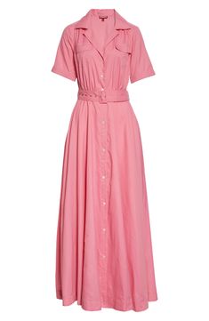 Made entirely out of recycled nylon, this flowing shirtdress channels utilitarian vibes with grace. Style Name:Staud Millie Maxi Dress. Style Number: 5985803. Milly Dress, Wild Orchid, Belted Shirt Dress, Flowing Skirt, House Tour, Happy Wednesday, China Fashion, Day Dresses, Accessories Design