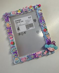 Kawaii Handmade picture frame ready to ship Photo Kawaii, Handmade Picture Frames, Decoden Diy, Pocket Mirrors, Pocket Mirror, Makeup Tools, Makeup Cosmetics, Picture Frame, Picture Frames