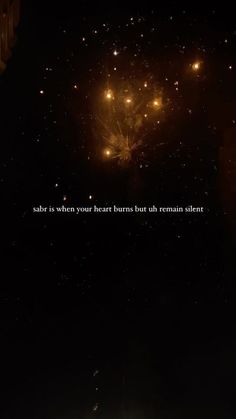 fireworks are lit up in the night sky with a quote written on it that reads,'safe is when your heart burns but the remain silent