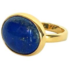 Marina J. Lapis Lazuli Ring with 14 Karat Yellow Gold Band | From a unique collection of vintage Band Rings at https://www.1stdibs.com/jewelry/rings/band-rings/. Modern Rings, Lapis Lazuli Jewelry, Gold Diamond Band, Lapis Ring, Turquoise Drop Earrings, Turquoise Earrings Dangle, Lapis Lazuli Ring, Lapis Lazuli Stone, Gold Band Ring