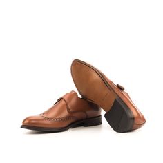 Alo Single Monk Shoes - Q by QS Elegant Cognac Monk Strap Business Shoes, Elegant Cognac Monk Strap Shoes For Business, Timeless Cognac Dress Shoes With Brogue Detailing, Timeless Brown Dress Shoes With Removable Insole, Classic Cognac Monk Strap Shoes With Round Toe, Brown Wingtip Monk Strap Shoes With Leather Lining, Classic Monk Strap Shoes In Cognac With Round Toe, Classic Monk Strap Shoes With Round Toe In Cognac, Brown Monk Strap Wingtip Shoes With Leather Lining