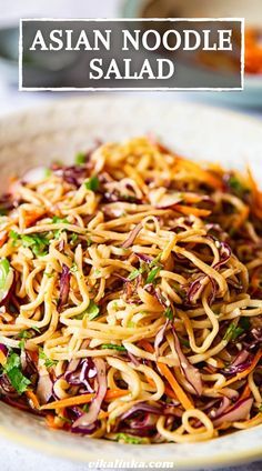 Spicy Peanut Dressing, Asian Salad Recipe, Asian Noodle Salad, Resep Pasta, Asian Noodle Recipes, Asian Noodle, Peanut Dressing, Asian Salad, Asian Noodles