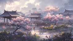 Chinese Background, Chinese Wallpaper, Chinese Artwork, Chinese Aesthetic, Computer Wallpaper Desktop Wallpapers, Dreamy Artwork, Architecture Wallpaper, Japanese Art Prints, Cute Laptop Wallpaper