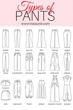 the types of pants that are available for women to wear in different styles and colors