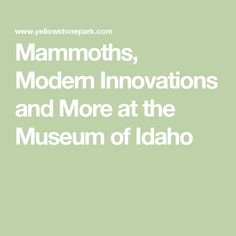 mammoths, modern innovations and more at the museum of idaho by yellowone park