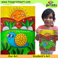 Cute snail Scenery Drawing For Kids, Easy art/ Drawing Ideas For Kids, Online Drawing Classes India Drawing For Kids Easy, Scenery Drawing For Kids, Drawing Classes For Kids, Art Drawing Ideas, Drawing Ideas For Kids, Cute Snail, Drawing Classes, Scenery Drawing, Online Art Classes