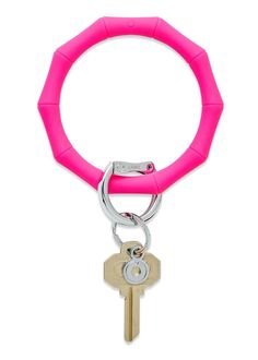 The Original Big O Key Ring is a one-size-fits-all bracelet key ring that can be worn on your forearm or above your elbow for hands-free ease. The patented, signature locking clasp clicks open and closed so you can contain your house keys, car keys, card case and more in one central, secure location. Whether you’re trying to get the kids to school, running late to class, walking the dog, or a boss babe with a million things on her plate, the Big O Key Ring was designed to keep your essentials (a Yellow Bamboo, Warehouse Design, Cotton Candy Colors, Big O, Bamboo Coral, House Keys, Hollywood Regency Style, Happy Gifts, Tickled Pink