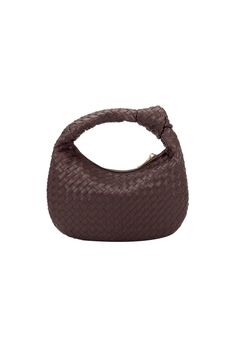 Elevate your accessories with this chic espresso brown small handwoven bag by Melie Bianco. Crafted from vegan leather and featuring a top zipper, it boasts a sophisticated polka dot lining and elegant gold-tone hardware. Keep your valuables secure with the interior zipper pocket. Recycled Vegan Leather 11.5"W x 7.5"H x 1"D Handle Drop: 3.5" Zipper Closure Gold-Tone Hardware Interior Zip & Slot Pockets OEKO-TEX Certified Lining Fits up to an iPhone 14 Pro Chic Brown Bag With Intrecciato Weave, Chic Brown Bags With Intrecciato Weave, Brown Handheld Bag With Intrecciato Weave, Chic Brown Hobo Bag With Intrecciato Weave, Brown Hobo Bag With Braided Handles For Evening, Brown Handheld Shoulder Bag With Intrecciato Weave, Brown Intrecciato Weave Handheld Shoulder Bag, Curvy Date Night Outfit, Air Clothes