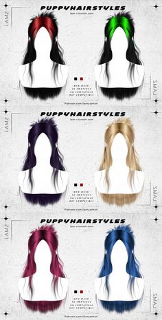 the different types of hair are shown in this graphic style, including long and short hair