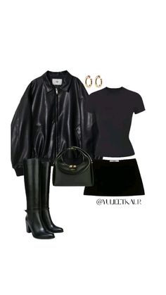 Looks Black, Looks Chic, Outfit Inspo Fall, Black Leather Jacket, Looks Style, Mode Inspiration