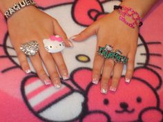 HK Pink Rings, Sparkle Paint, Art Kawaii, Trashy Y2k, Cat Ring, Shine Bright Like A Diamond, Makeup Base, Swag Nails