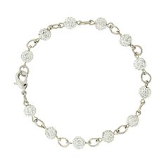 Crystal Fireball Pave Link Bracelet