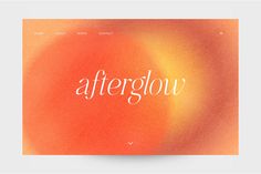 the word afterglu is written in white on an orange background