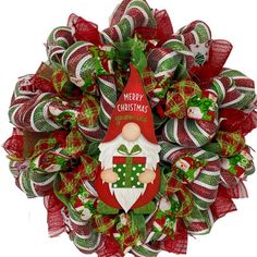 a christmas wreath with a santa clause on it