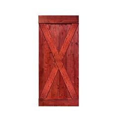 a red wooden door on a white background